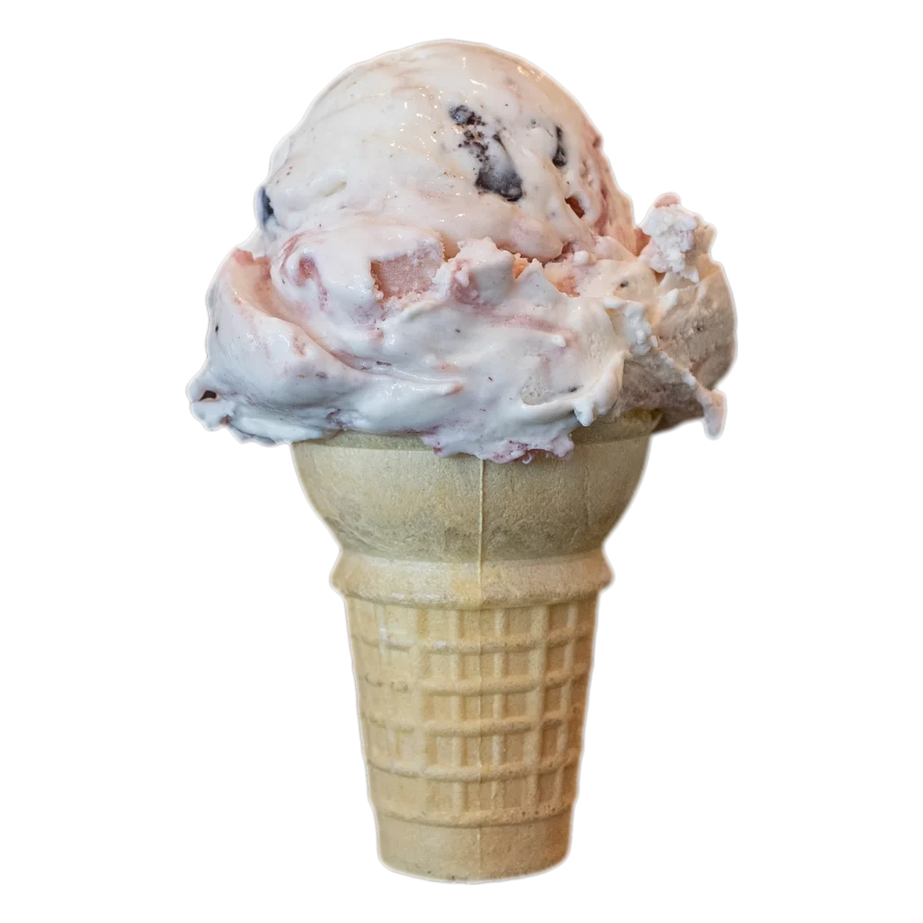 Raspberry Chip Cheesecake ice cream cone