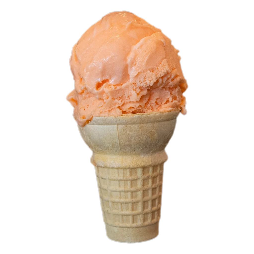 Sherbet Orange ice cream cone