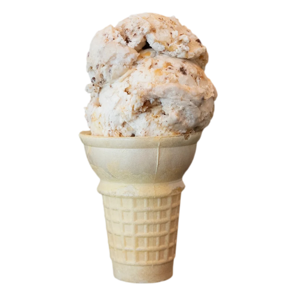 Ultimate Peanut Butter Brownie ice cream cone